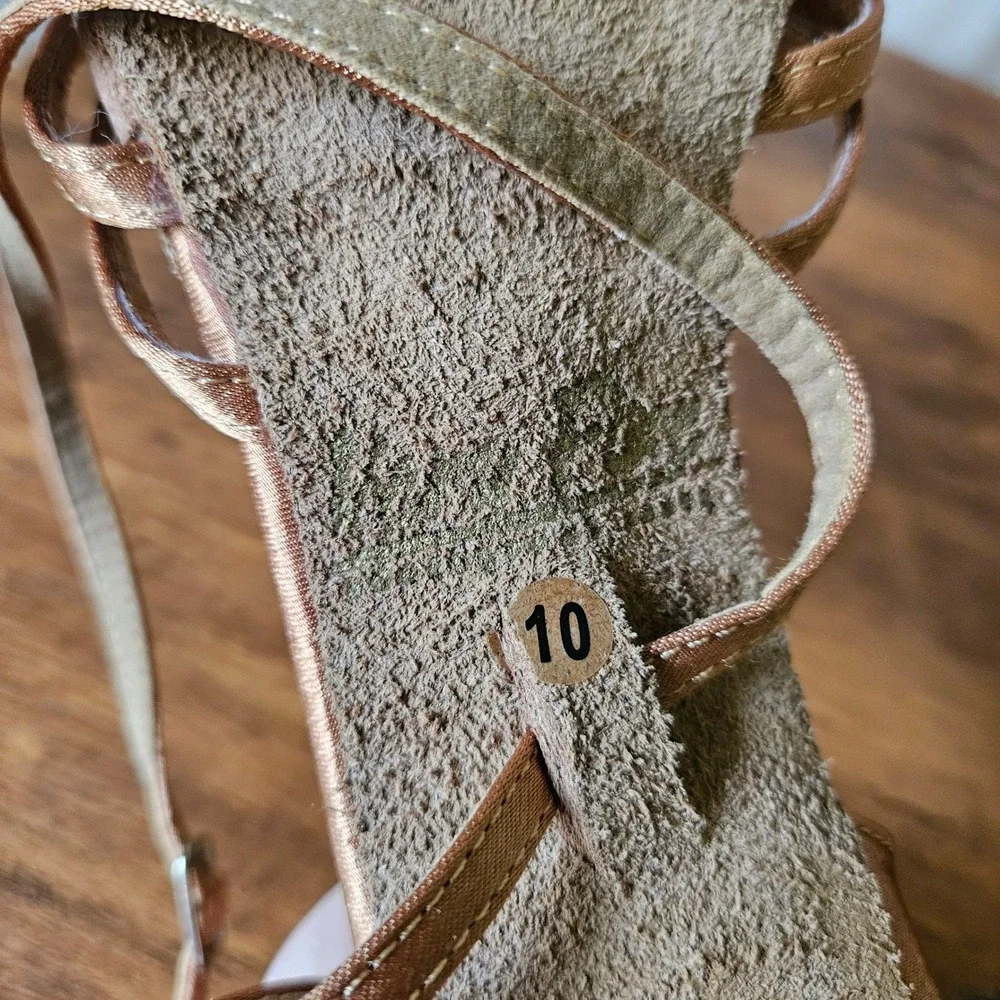 Very Fine Latin Ballroom Dance Shoes Women's Size 10 Copper Strappy Heels